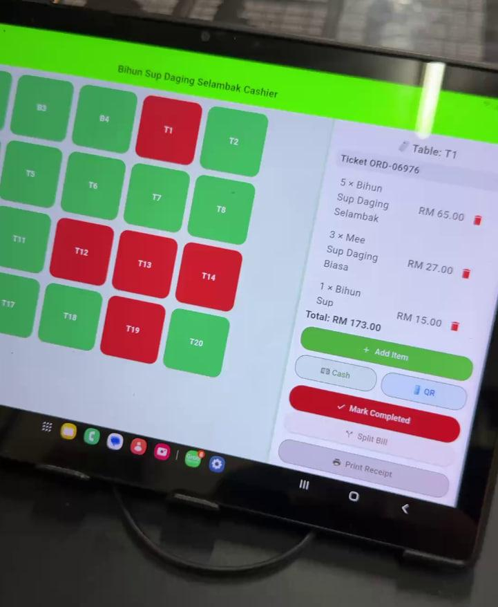 Table Map & Cashier App (Flutter)